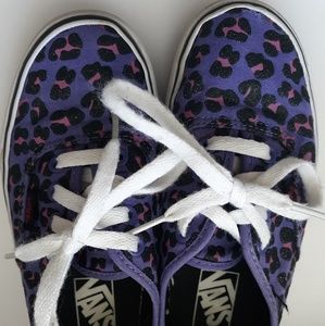 Purple Cheetah Vans, Size 5.5 Womens